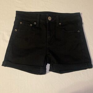 American Eagle Outfitters Women's Black Midi Short Size 0 Regular NWOT